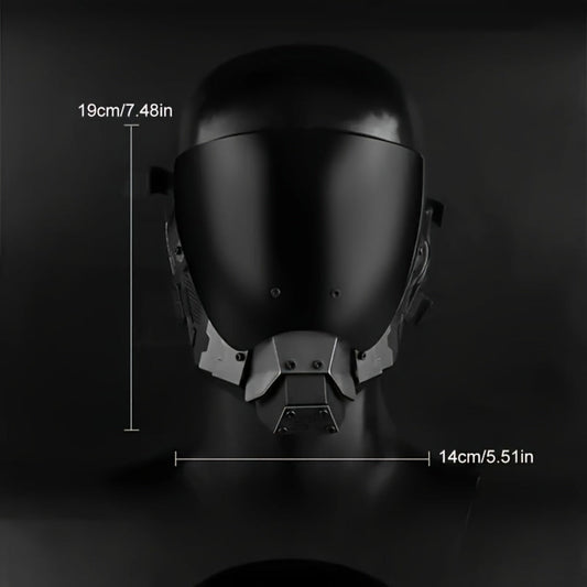 Cyberpunk Futuristic Face Mask for Men & Adults – Breathable Sci-Fi Half Mask for Halloween Cosplay Rave Bar Club Music Festival Photo Prop Cool Gift