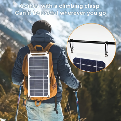 Solar Charging Panel 4W 10W Compact Lightweight Single-Crystal Monocrystalline Micro USB for Mobile Phone Power Bank Camera Speaker Hiking Camping Outdoor Travel