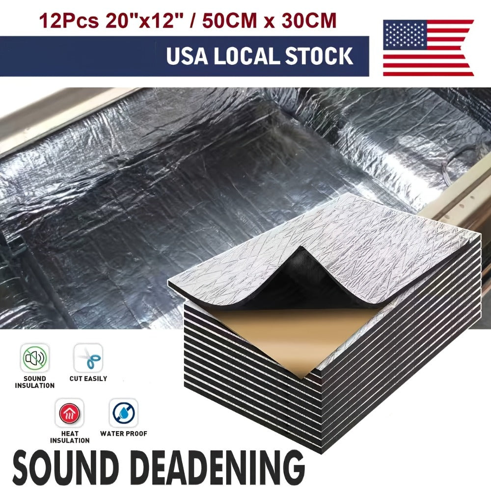 Car Sound Deadening Mat 276MIL 19sqft - 12 Sheets 20"x12" Auto Sound Dampening & Heat Insulation for Door Hood Trunk Floor Firewall
