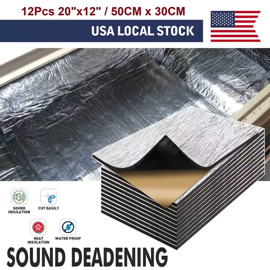 Car Sound Deadening Mat 276MIL 19sqft - 12 Sheets 20"x12" Auto Sound Dampening & Heat Insulation for Door Hood Trunk Floor Firewall