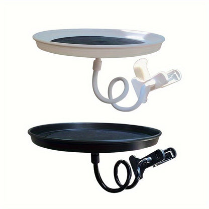 Car Seat Back Tray Table 360° Rotating - Foldable Food Drink Snack Organizer Tray for Car Interior, Non-Slip ABS Travel Tray for Road Trips