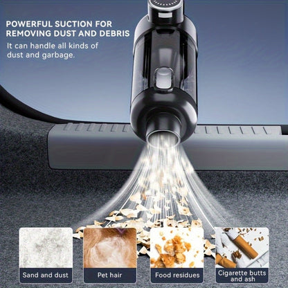 Car Vacuum Cleaner with 13KPa Suction, USB Rechargeable Cordless Body and Multi-Nozzle Accessory Set