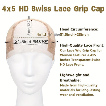 Wide Lace Wig Grip Cap with Ear Cutouts in Brown, Blonde, Black, Beige 613 or Two-Piece Color Sets