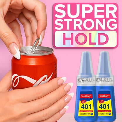Nail Glue Set, TrendReady 401 25g Bottles in 1+1, 3+1, 5+1 or 7+1 Pack Options with Pointed Nozzles