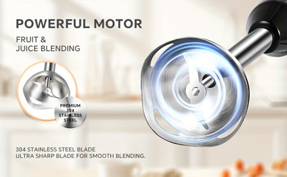 Corded Immersion Blender with Stainless-Steel-Look Blending Head, Two Controls and 38cm Height