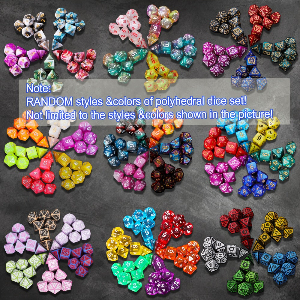 Mystery Box DnD Dice Set 72pcs Blind Box 9 Sets Random Polyhedral Dice with the Listed Color, Size or Set Options for Everyday Use