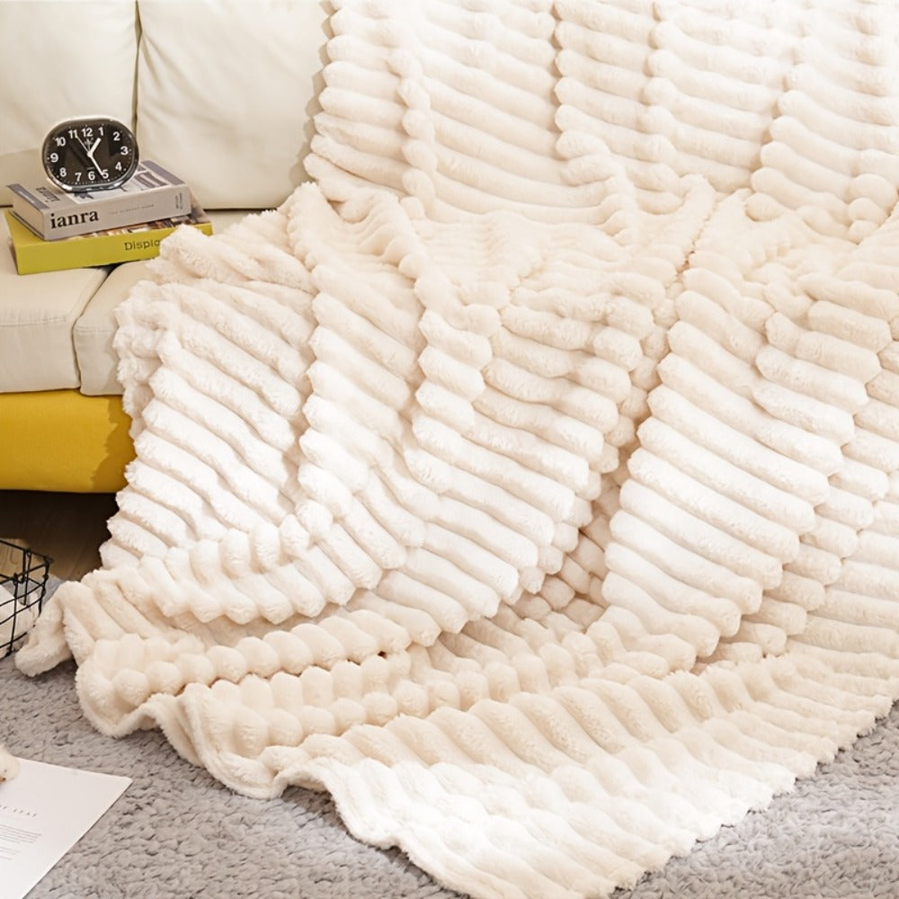 500gsm Heavy Plush Blanket – Ultra Thick Soft Warm Fluffy Blanket for Bed, Sofa & Travel, Baby to Double Size, 5 Colors