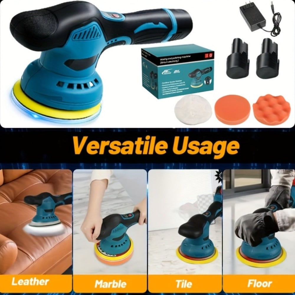 Cordless Car Polisher Buffer Machine – 8-Speed 5000 RPM Orbital Polishing Machine with 6" Pad, Rechargeable Battery & Charger for Car Detailing & Scratch Removal