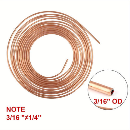 3/16" Brake Line Tubing Kit – Copper Nickel 25ft with 32 Fittings & Stainless Steel Clamps | Brake Line Repair Kit for American Cars & Most Vehicles | 2pcs or 34pcs Set