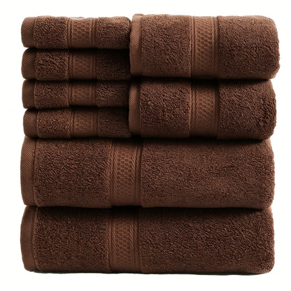 Towel Set 8 or 16 Piece Thickened Bath, Hand and Washcloth Collection in Multiple Solid Colors