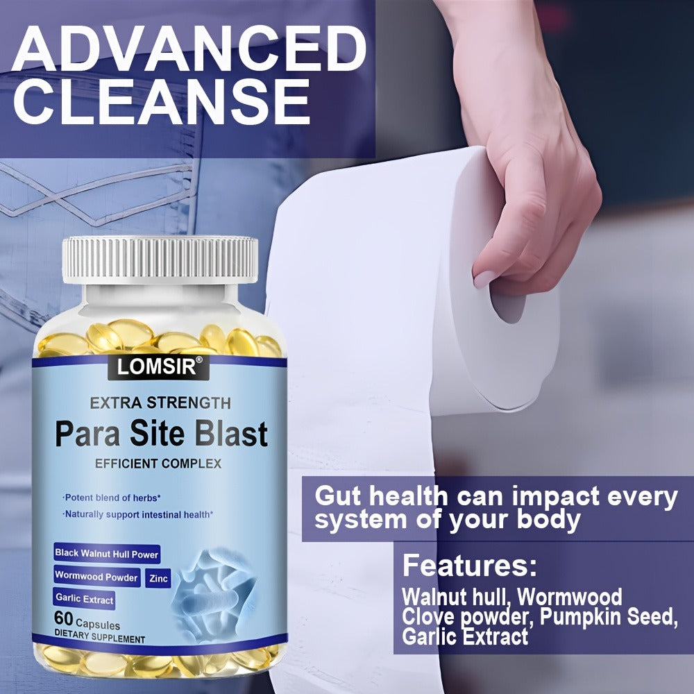 Colon Cleanse Supplement with Black Walnut Hull & Wormwood Powder for Gut Detox Parasite Cleanse Intestinal Health & Digestive Support — Natural Herbal Formula 60 Softgels 30-Day Supply Women & Men