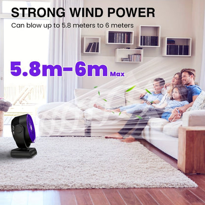 Camping Fan with LED Light Battery Powered 20000mAh 40000mAh 9-Inch 5-Speed Remote Control 90° Tilt 120° Oscillating Quiet Air Circulator for Outdoor Home