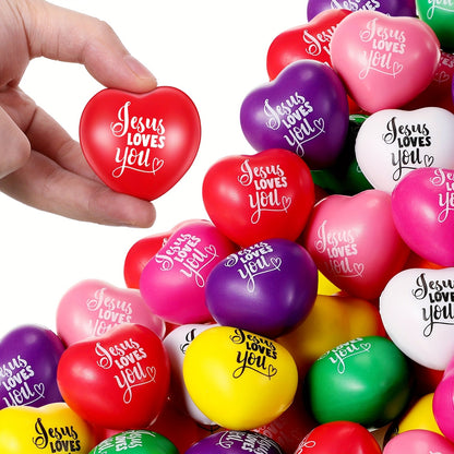 Party Favors Love-Message Balls, 60-Piece Mixed-Color Set in 1.57-Inch Size for Faith Events