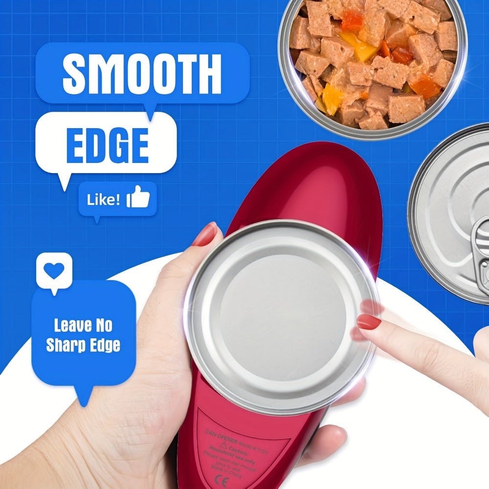 Cordless One-Touch Can Opener in Two Models: Black Big Helper or Red Master Opener Selection