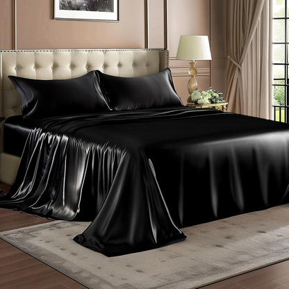 Satin Bed Sheets Set 2100TC Ultra Soft 3/4pcs – Silky Smooth Breathable Satin Bedding for Twin Full Queen King, 5-Star Luxury Hotel Experience, Solid Color, 7 Colors Available