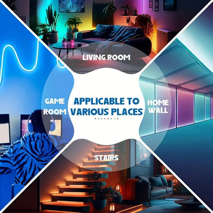 100ft RGB LED Strip Light Kit with Two 50ft Rolls, App Control, 44-Key Remote and 24V Adapter