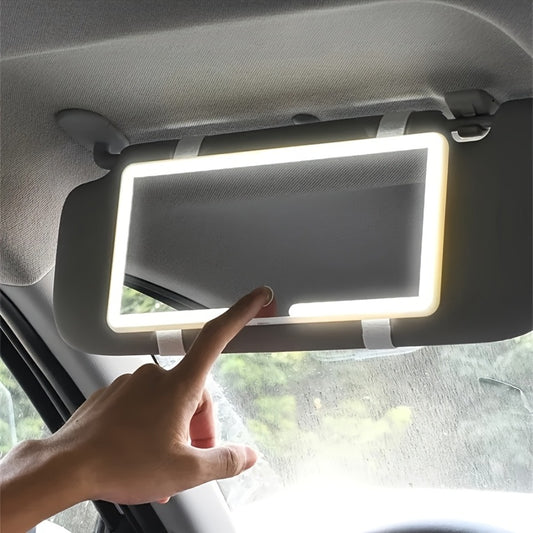 LED Car Visor Mirror Rechargeable – Ultra-Thin Vanity Mirror with 3 Light Modes (Daylight, Dashboard, Cockpit), Universal Fit for Cars, Trucks & SUVs, Gift for Women