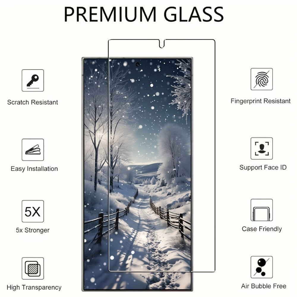 Samsung Galaxy S25 Ultra Screen Protector 8-Pack – 4 Fingerprint Unlock Tempered Glass + 4 3D Camera Lens Protectors, Full Coverage HD Clarity Bundle, Bubble-Free Install