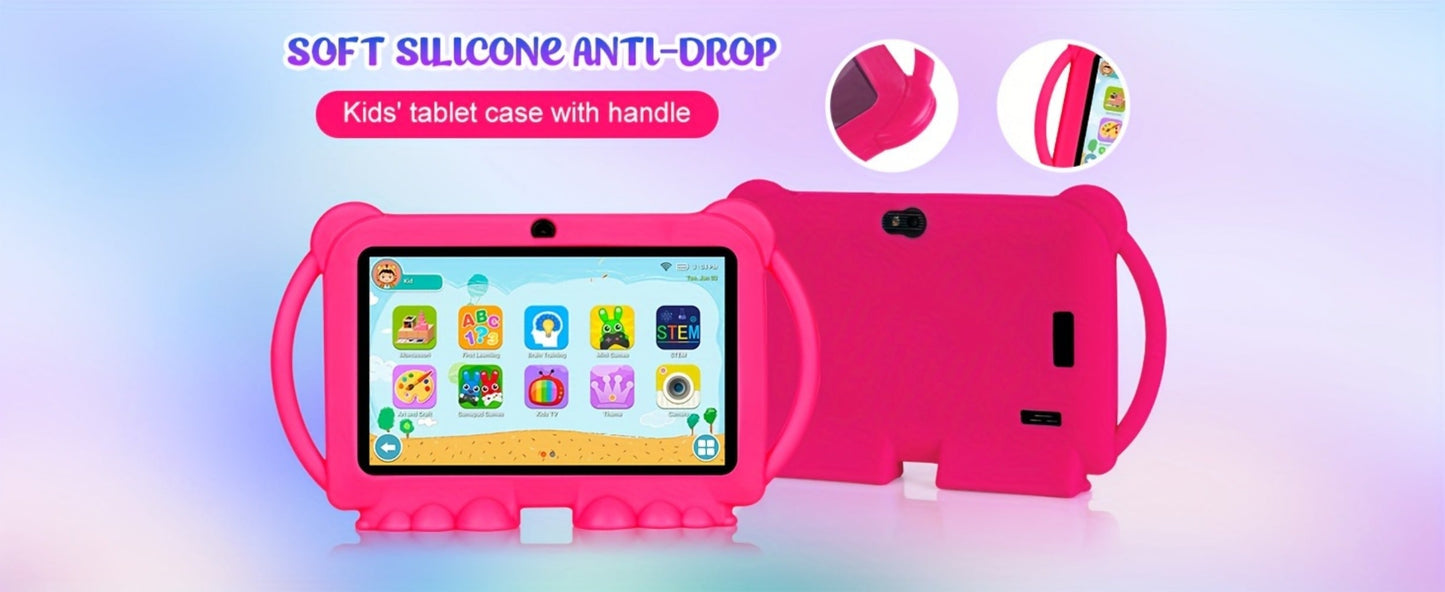 Kids Tablet 7 Inch with Android 14, 2GB RAM, 32GB Built-In Storage, Dual Cameras and Protective Case