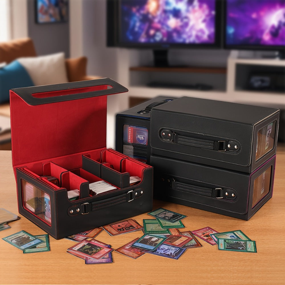 Five-in-One Trading Card Storage Box with Detachable Dividers, Display Windows and Four Colors