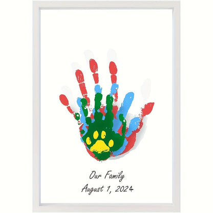 Family Handprint Kit with 4 Slots & 6 Colors – Memory Frame Keepsake Gift