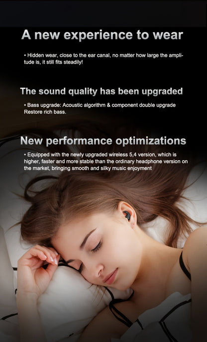 Invisible Sleep Earbuds Bluetooth 5.4 Ultra Thin Mini Wireless Earphones – No Latency Gaming Intelligent Noise Reduction Ultra Long Battery Life Comfortable In-Ear for Side Sleepers Work Travel
