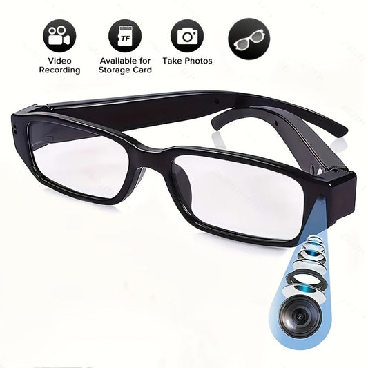 Camera Glasses 1080P HD Spy Hidden Wearable Video Recorder – TF Card 32GB/64GB, No Driver Plug & Play USB, Hands-Free POV Recording for Sports Outdoor Meeting Travel | Unique Tech Gift for Men