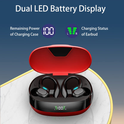 Sports Earhook TWS Earbuds ENC Noise Cancellation, LED Display Charging Case Touch Controls Type-C Charging, True Wireless Earphones Compatible with Mobile Phones for Running Gym Workout