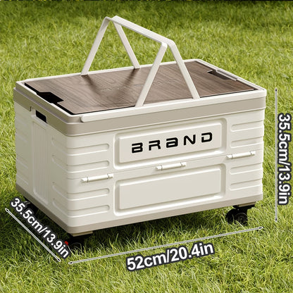 Collapsible White Storage Bin with Lid and Carry Handle in the Exact White Checkout Option