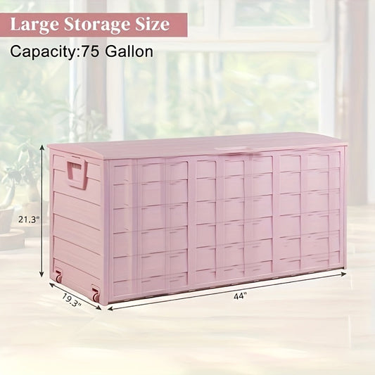 Deck Box 75 Gallon Lockable Outdoor Storage Box Garden Pool Yard