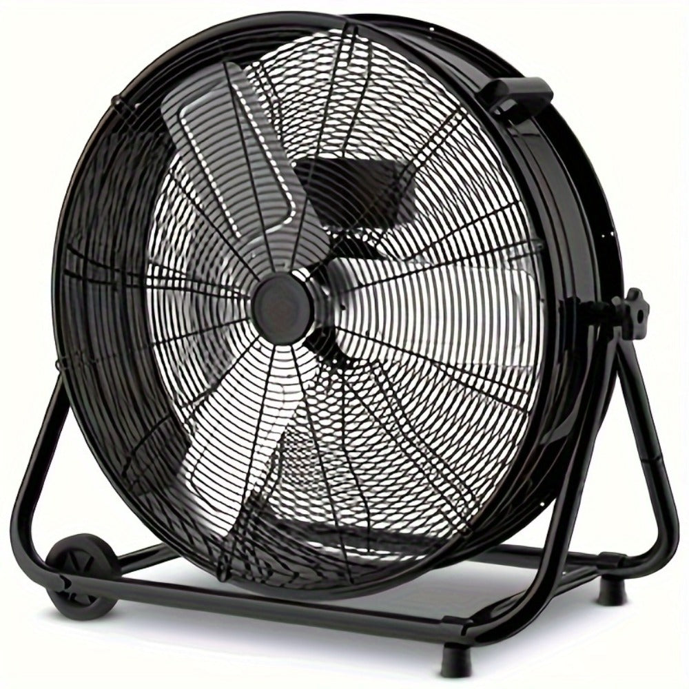 Industrial Drum Floor Fan with Three Speeds, Tilt Frame and 24- or 30-Inch Black, Orange, Green or Yellow Options