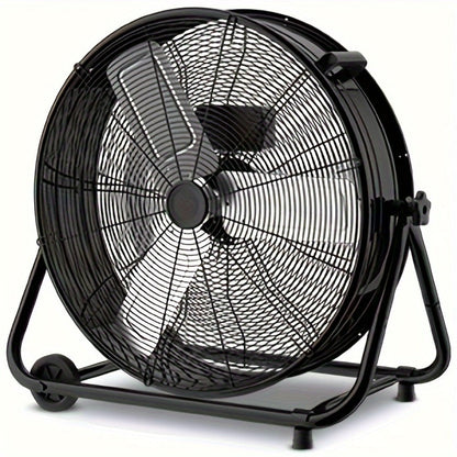Industrial Drum Floor Fan with Three Speeds, Tilt Frame and 24- or 30-Inch Black, Orange, Green or Yellow Options