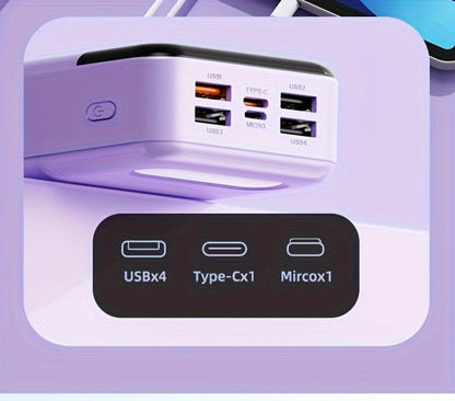 Power Bank 60000mAh 22.5W with Multi-Device Port Layout, LED Light and Digital Display in Three Colors