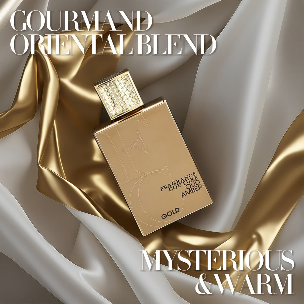 Unisex Perfume Oud Amber Gold Eau de Parfum 100 ml with Fruity Floral Woody Oriental Profile