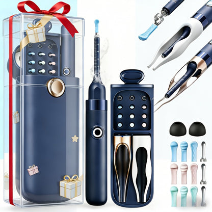 12-in-1 Rechargeable Camera Ear Cleaning Kit with LED Light, Storage Case and Beige or Blue Checkout