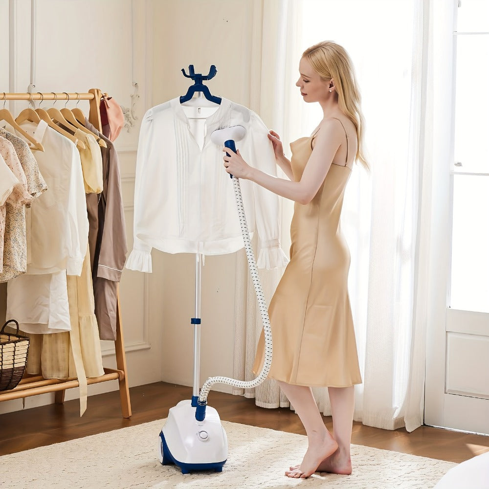 1500W Floor-Standing Garment Steamer with 1.8L Tank, 45-Second Heat-Up and Up to 60-Minute Steam Label
