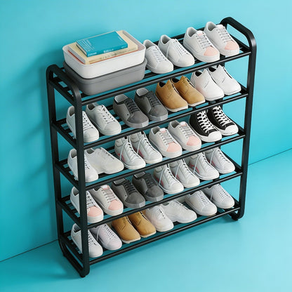 Shoe Storage Organizer 5-Layer Narrow White Rack for Entryway, Closet, Living Room and Door Areas