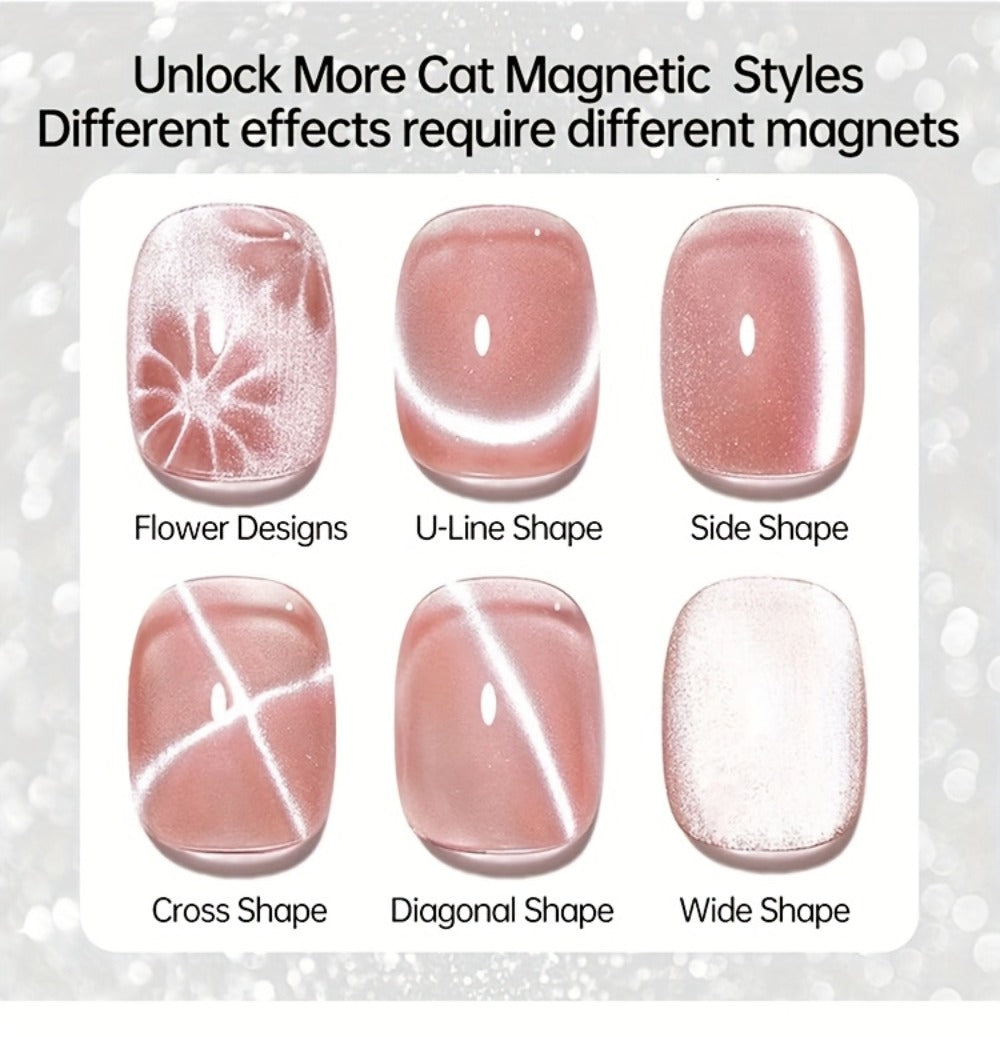 15ml CA14 Cat Eye Gel Polish in Plum Bordeaux with Magnetic Color Effect and UV/LED Lamp Curing Label