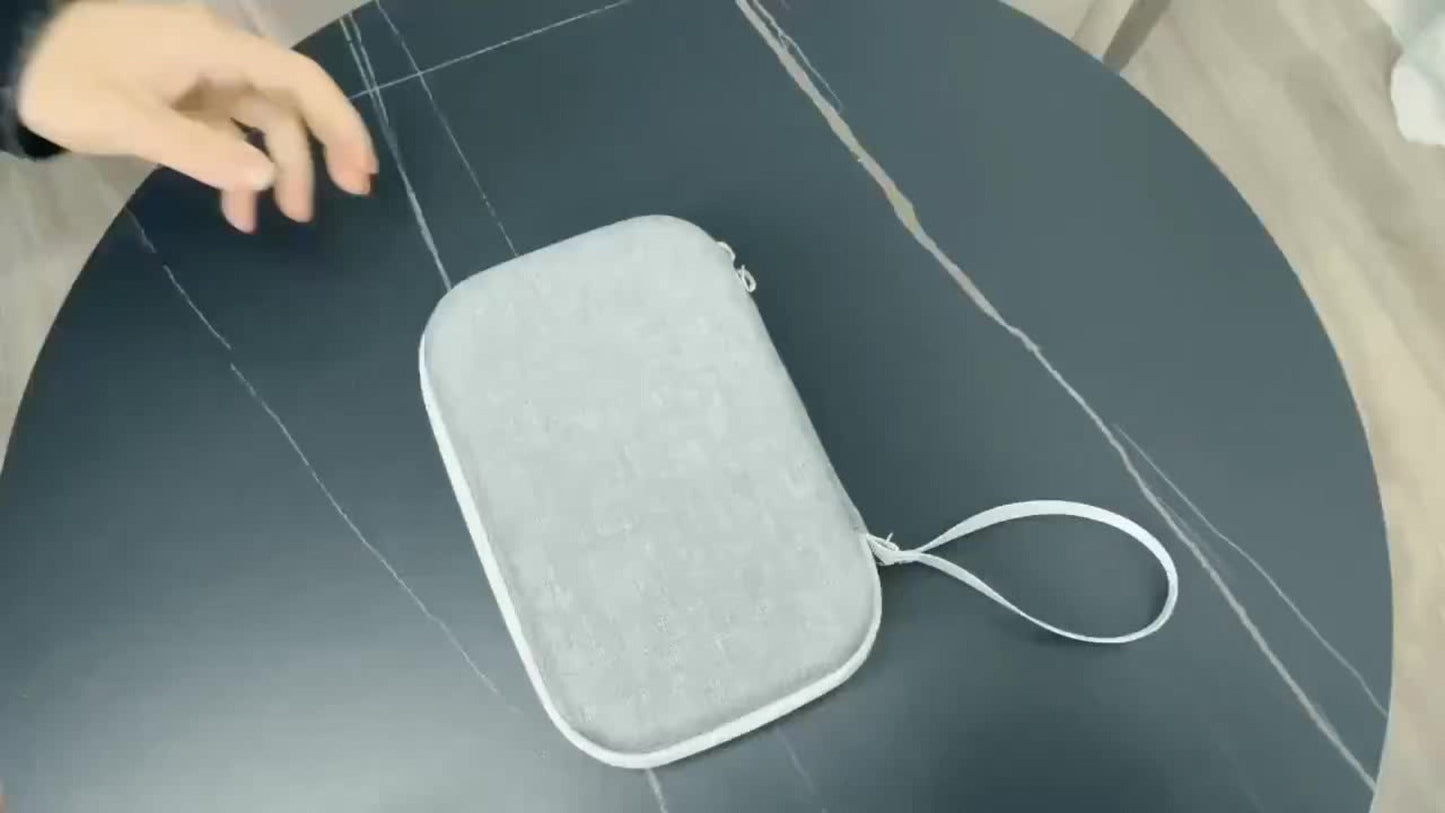 Gray Zip Storage Case with Carry Strap, Mesh Pocket and Removable Dividers for Small Beauty Devices