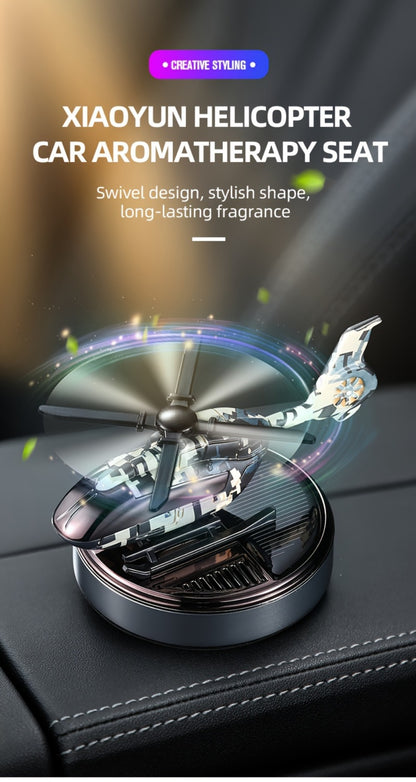 Car Air Freshener Solar Helicopter Dashboard Diffuser with Refillable Chamber and Three Color Options