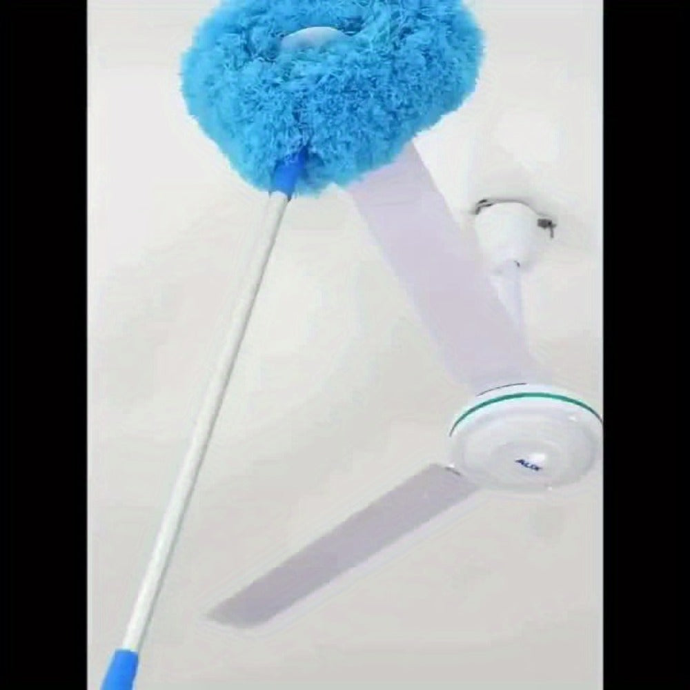 Ceiling Fan Cleaner Brush with Extension Rod – Detachable Washable Ultra-Fine Microfiber Duster for High Ceilings, Fans, Furniture & Cars, Long Reach Dust Brush Cleaning Tool Set (Blue)