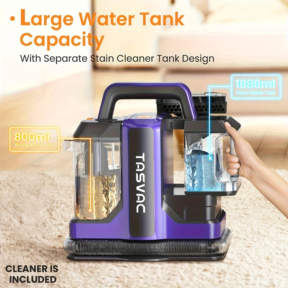 Portable Spot Cleaner for Carpet & Upholstery | Dual Brush Power Suction Stain Remover with Multifunctional Tools – Deep Cleans Sofa, Car Seats, Stairs & Pet Stains