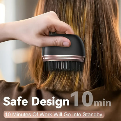 Mini Cordless Hair Straightening Comb with 2000mAh Label, Black or Pink Finish and USB Charging Cable
