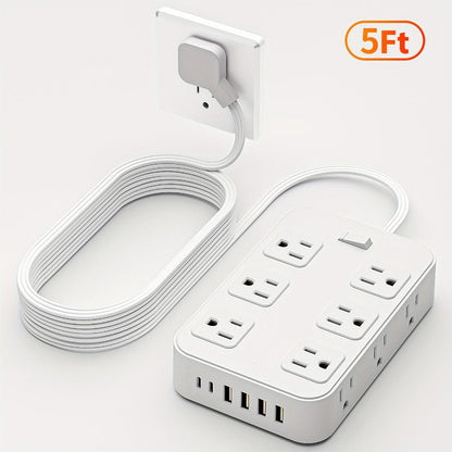 Surge Protector Power Strip 18-in-1 with 12 Wide-Spaced AC Outlets, 4 USB-A, 2 USB-C and Master Switch