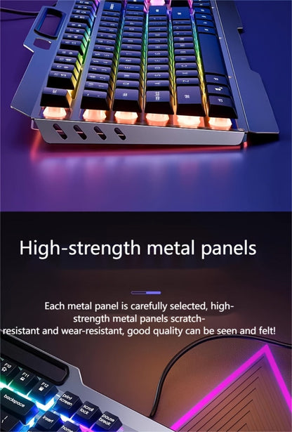 Full-Size 104-Key Wired Gaming Keyboard with Volume Knob in Seven White or Black Options Pictured