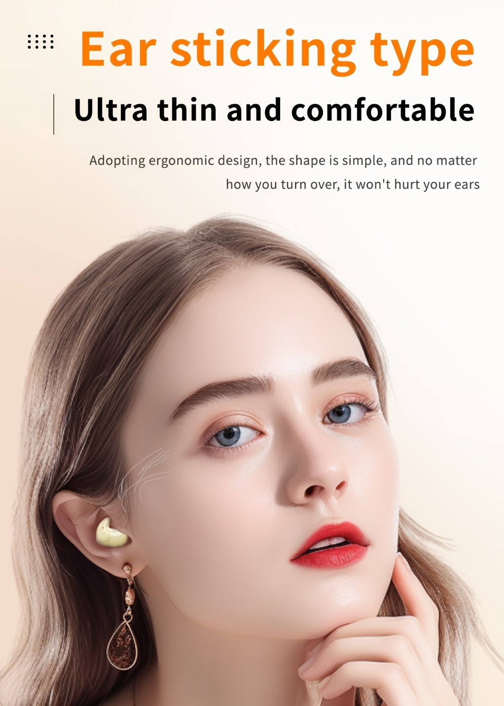 Invisible Sleep Wireless Earbuds 2 Pairs, Mini In-Ear Earphones HiFi Sound Noise Reduction Bass Touch Control Digital Display Long Battery Type-C, for Office Leisure Sport Sleep Men Women