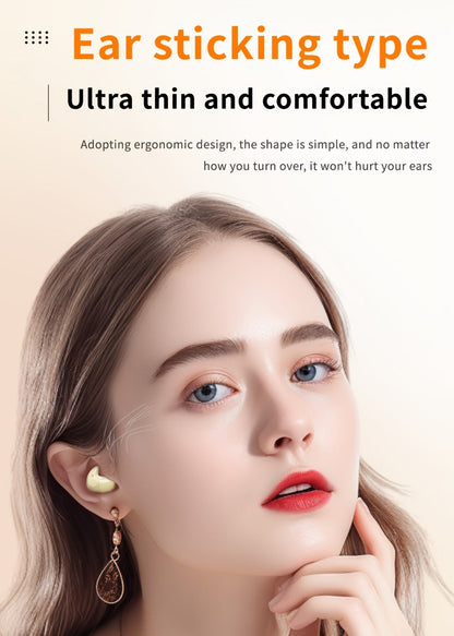 Invisible Sleep Wireless Earbuds 2 Pairs, Mini In-Ear Earphones HiFi Sound Noise Reduction Bass Touch Control Digital Display Long Battery Type-C, for Office Leisure Sport Sleep Men Women