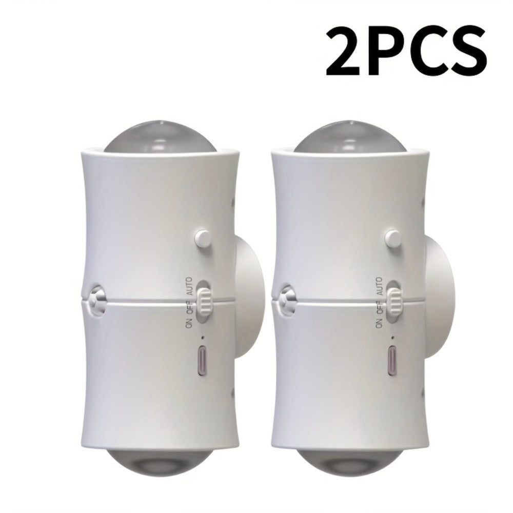 Rechargeable RGB Magnetic Wall Night Light Set with Motion Sensor in Black or White, Two- or Four-Pack