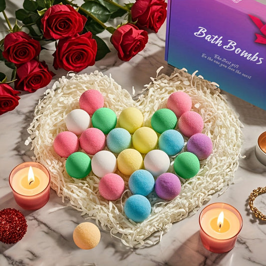 Bath Bombs Gift Set 23pcs Handmade Bubble Bath Fizzes with Essential Oils for Women Wife Girlfriend Birthday Christmas Valentine Anniversary