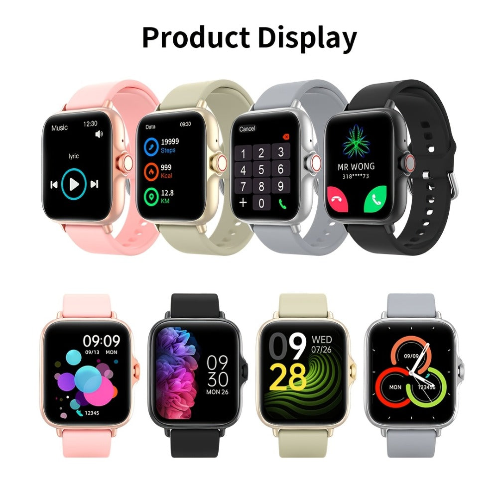 Smartwatch – Large Screen with Wireless Calling & Message Alerts, Full Touch HD Display, Heart Rate Blood Oxygen Sleep Stress Monitor…